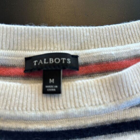 Talbots Striped Lambswool Sweater Soft Multicolored Medium - Picture 8 of 10
